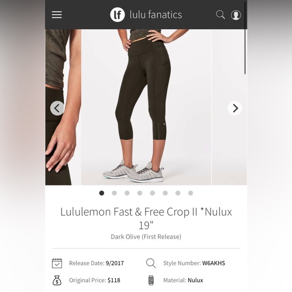 LULULEMON 🍋 retails $118 Fast and Free Hi Rise NuLux CropLeggings - size 2 - Picture 3 of 3